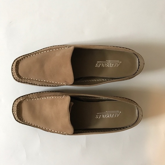 AEROSOLES Shoes - Aerosoles Two Stitchy slip-on suede kitten heels